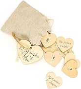 12 Months I Love You Wooden Hearts Set – Romantic for Couples, Monthly Love Notes, Valentine’s Da...