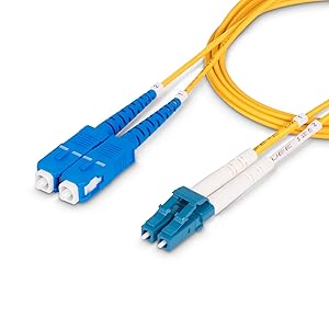 LC to SC(UPC) OS2 Single Mode Duplex Fiber Optic Cable, 9/125µm