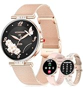 Smart Watch for Women, 1.19" AMOLED Touchscreen Fitness Watch(Calls/Notifications)3 Straps, 24H H...