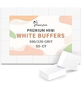 Maryton Mini Nail Buffer Blocks - 100/120 Grit Professional Salon Quality White Buffers for Nails...
