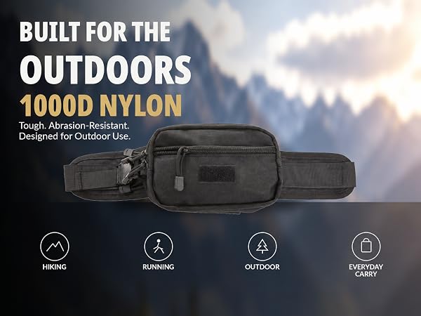 1000D Nylon Waist Pack for Hiking & Camping