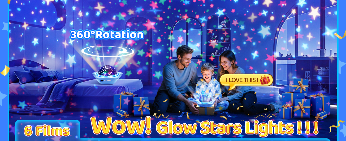 sensory toys glow in the dark stars lights for bedroom night light for kids night light projector