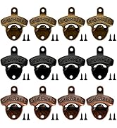 ZOOFOX 12 Pieces Wall Mounted Bottle Opener, Vintage Beer Bottle Opener with Screws, Sturdy Antiq...