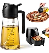 Airpify Olive Oil Sprayer for Cooking 16oz/470ml – Transparent 2 in 1 Glass Oil Sprayer & Dispens...