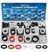 ZDBB 135 PCS Plumbing Rubber Washers Assorted Kit and Flat Silicone Gasket Assortment Set with Sc...