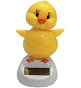 Solar Powered Dancing Chick, Solar Bobblehead Chicken, Solar-Powered Car Charm, Cartoon Bobble He...