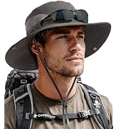 Sun Hats for Men Breathable UPF 80+ Wide Brim Bucket Hat, Outdoor Hiking Beach Fishing Hats