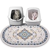 Bienbee Cat Litter Mat, 33" x 22" Large Size Litter Box Mat Rug with Non-Slip Bottom, Easy to Cle...