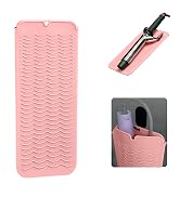 Heat Resistant Silicone Mat with Hanging Hole Style, Straightener Heat Resistant Travel Mat & Pou...