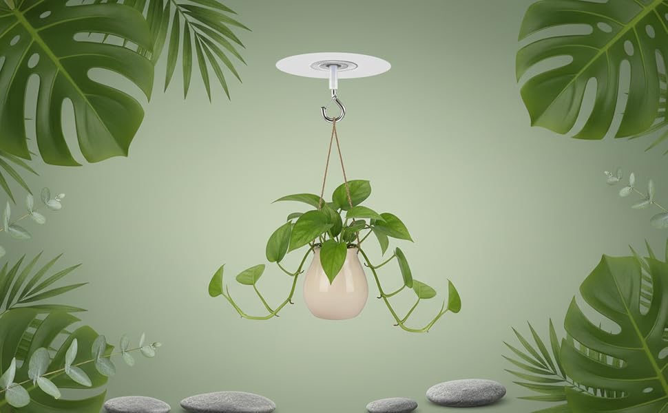Adhesive Ceiling Hooks with Safety Clasp