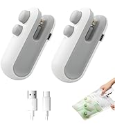 Mini Bag Sealer 2 Pack Bag Sealer with Cutter and Magnet 2 in 1 Mini Bag Resealer Machine Portabl...