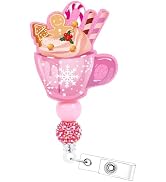 Christmas Badge Holder Retractable Clip - Cosmisun Xmas Cocoa Cup Badge Reel with Alligator Clip ...