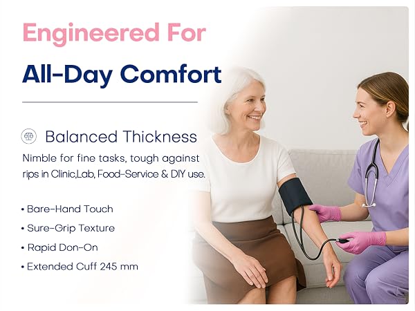 Supmedic exam nitrile gloves engineered for all day comfort