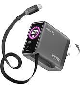 QQAPL 100W USB C Charger Block, Foldable Retractable GaN Charger with 1.33? Display, Compact 3-Po...