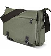 CAAORDKSO Canvas Vintage Messenger Bag Shoulder bag Large Travel Crossbody bags for Men Women 14 ...