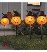 Halloween Pumpkin Pathway Lights Outdoor, 7Ft Connectable C7 Halloween Decorations Pathway String...