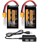VICMILE 2S Lipo Battery 2500mAh 7.4V 80C High Discharge Rate Shorty Pack RC Batteries with XT60 P...