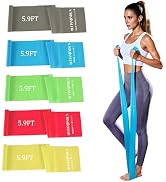 5 Pcs Professional Resistance Bands. Latex-Free, Elastic Band, Work Out Bands, Stretch Bands for ...