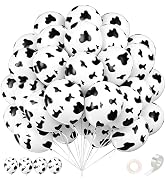 CVPARTYON Cow Print Balloons 55 Pcs 12 Inch Thick Latex Cow Balloons for Cowgirl Farm Party Cowbo...