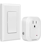 SURAIELEC Wireless Wall Switch Remote Control Outlet, No Wiring Needed, 100ft RF Range, Pre-Progr...