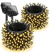 Brightever 2-Pack Solar String Lights Outdoor Waterproof, 92FT 240 LED Solar Christmas Lights wit...