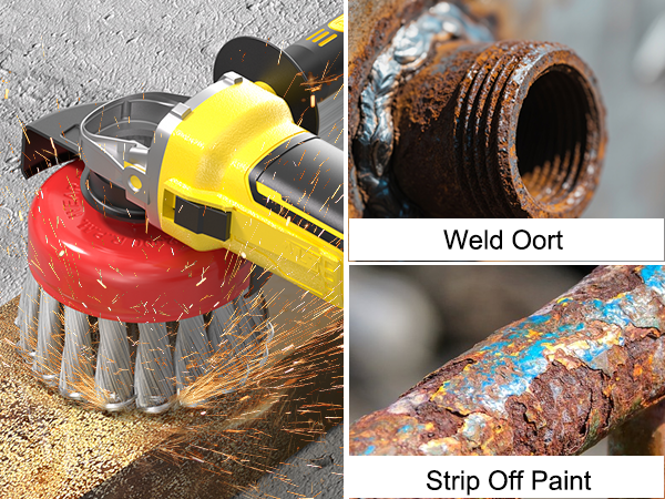 Wire Wheel Brush Set for 4-1/2" Angle Grinder