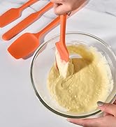 Heat Resistant Silicone Spatula Set: U-Taste 600ºF High Temp Seamless BPA-Free Food Grade Flexibl...