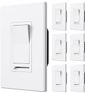 Amico 6 Pack Dimmer Light Switch, Single-Pole or 3-Way Slide Dimmer Switches for Led Lights, Suit...