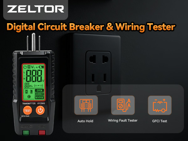 GFCI Outlet Tester with Circuit Breaker Finder