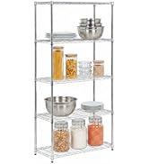 Honey-Can-Do 5-Tier Adjustable Shelving Unit, Chrome SHF-09685 Chrome, 1750lbs (350-lb Weight Cap...