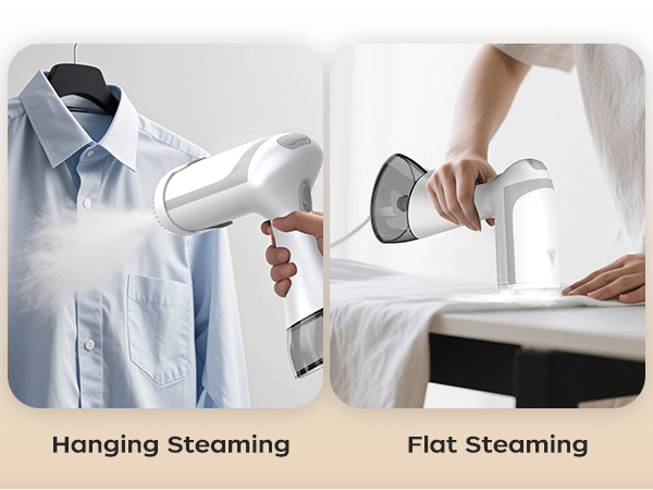 White handheld steamer for clothes