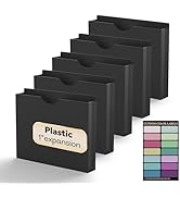 NORDUN Plastic 1 Inch File Jackets Letter Size,12 Pack Reinforced Manilla Pocket Folders,Poly Exp...