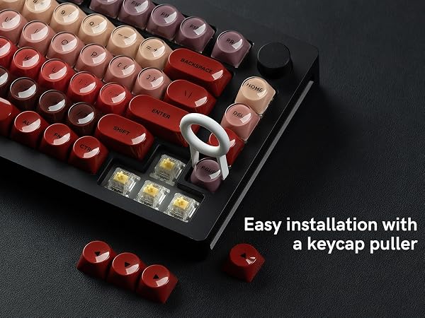 easy to install and remove keycaps, as there's a handy keycap puller