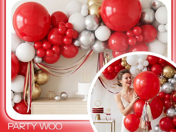 PartyWoo Red Balloons