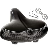 Bikeroo Wide Cruiser Saddle - Comfort Seat Fits Indoor & Outdoor Bicycles - Steel Spring & Elasto...