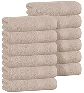 BOUTIQUO Ultra Soft Cotton Washcloths, Contains 12 Piece Face Cloths 12x12 inch, Ideal for Everyd...