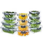 Wancilock 24 Pieces Glass Meal Prep Containers, Glass Food Storage Containers with Lids, Reusable...