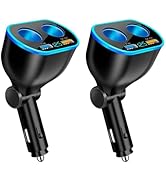 4 Port Cigarette Lighter Splitter,2.4A&QC3.0 Super Fast Car Charger with Dual Cigarette Lighter P...