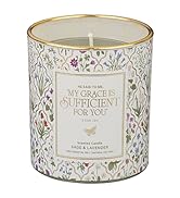 Christian Art Gifts Novelty Inspirational Scripture Glass Jar Candle for Women: Grace