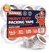 Six Rolls Packing Tape, Strong & Durable, Heavy Duty for Shipping Boxes, Ultra HD Clear Tape, Pac...