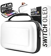 Orzly Carry Case for white Nintendo Switch Oled console with accessories and Games storage compar...