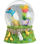Old World Christmas Spring Garden Gnome Snow Globe, Musical Holiday Figurine with Magic Flute Tun...