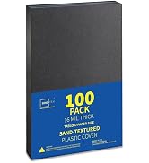 Binditek 100 Pack 16 Mil Sand-Textured Polycover, 11 x 17 Inches Binding Front and Back Covers, L...