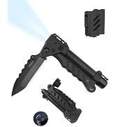 sayram Pocket Knife Flashlight Kydex Combo, Rechargeable Flashlight with Knife, EDC Flashlight Su...