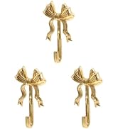 Uonlytech 3pcs Brass Bow Hook Coat Hooks Outdoor Hook Decorative Hooks Wall-Mounted Hook Decorati...