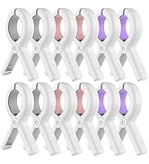 Senbowe 12 Pack Beach Towel Clips,Pool Chair Clips,Heavy Duty Plastic Clothes Pins,Quilt Drying C...