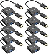DoroJepi DisplayPort to VGA Adapter 10 Pack, Display Port DP to VGA One-Way Male to Female Compat...