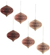 NICROLANDEE Wedding Decorations, 6 PCS Burgundy MIni Glitter Gold Edge Honeycomb Lanterns Ornamen...