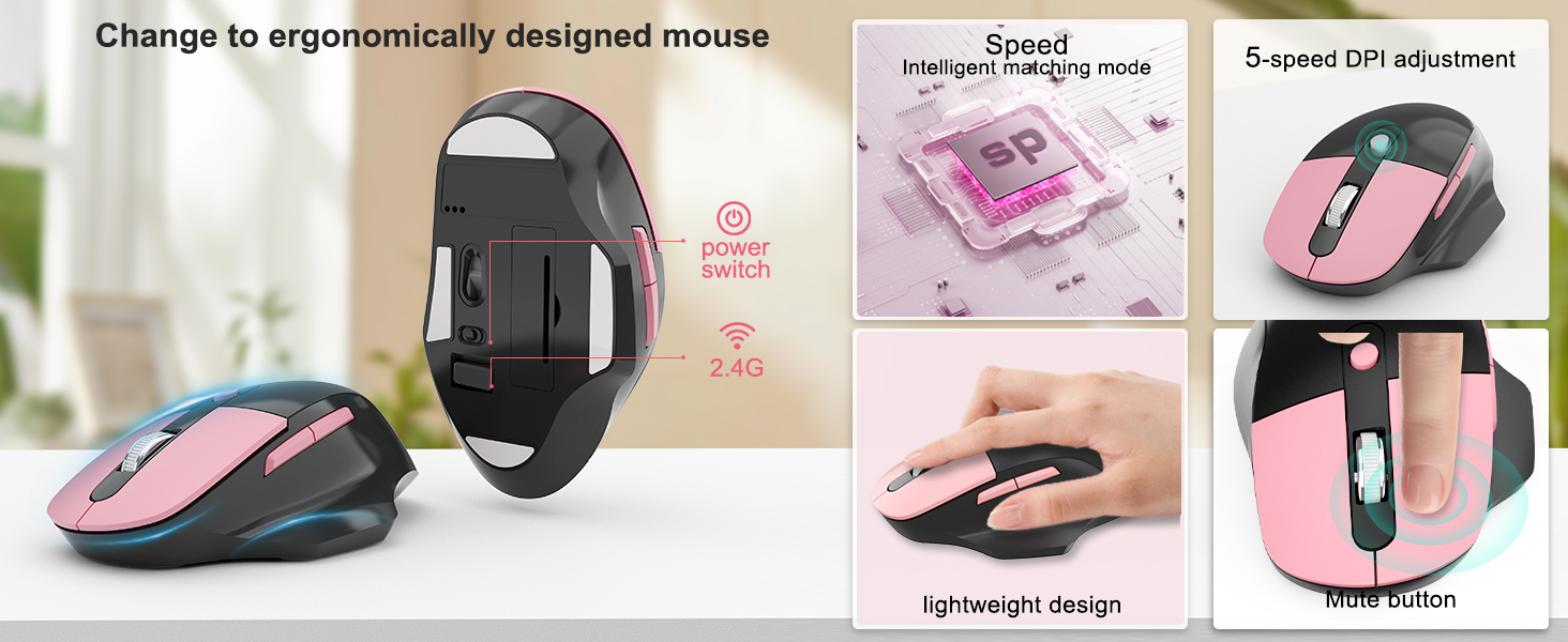 Ergonomic Wireless Keyboard and Mouse