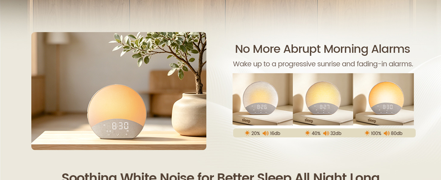 Glocusent N17 Sunrise Alarm Clock with Natural Wake Up Light